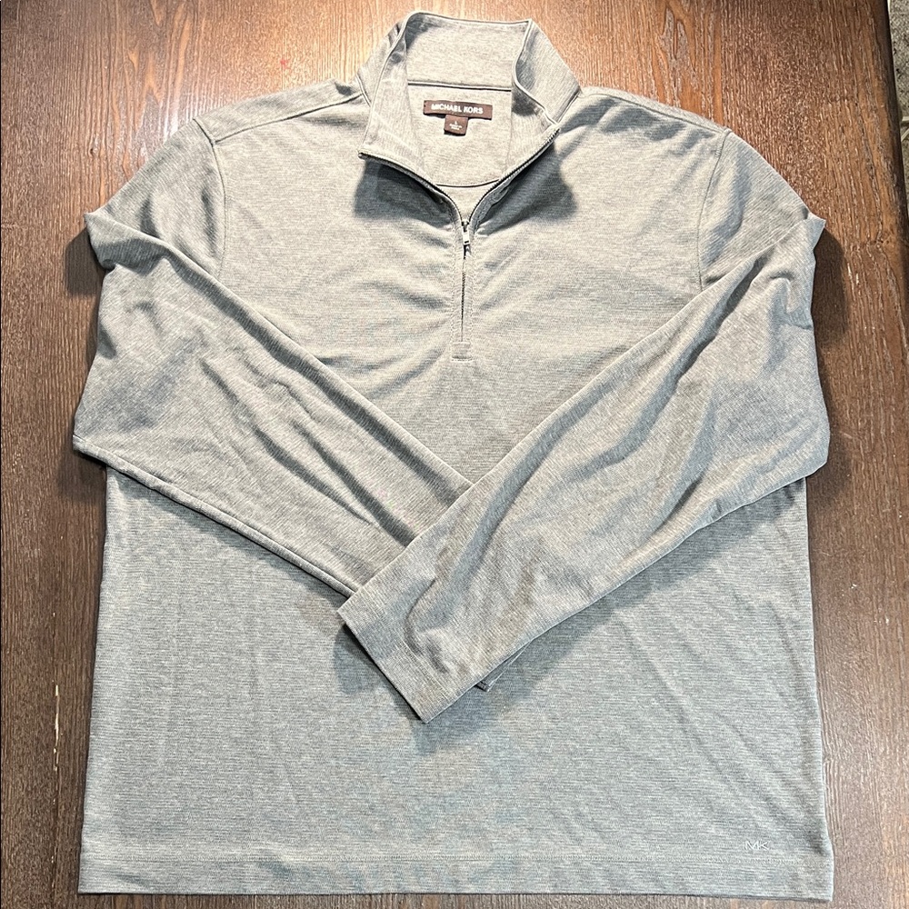 Michael Kors Light Gray Quarter-Zip Pullover